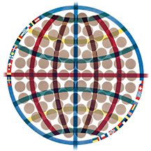 Globe with other countries around it. Celebrating diversity.