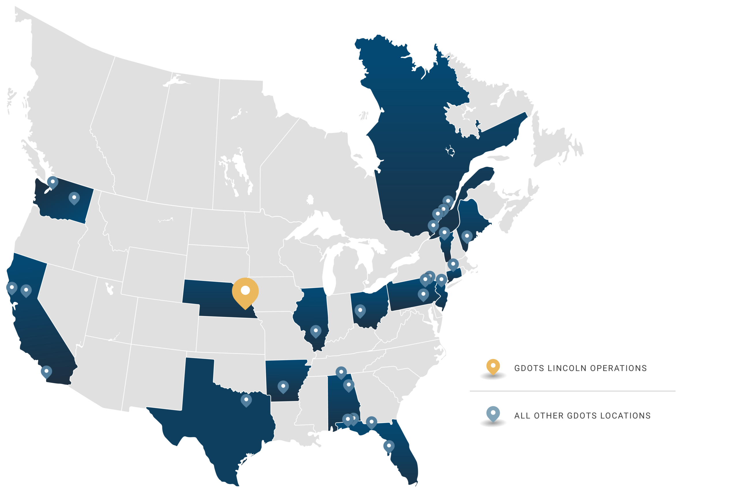 General Dynamics USA Locations Map